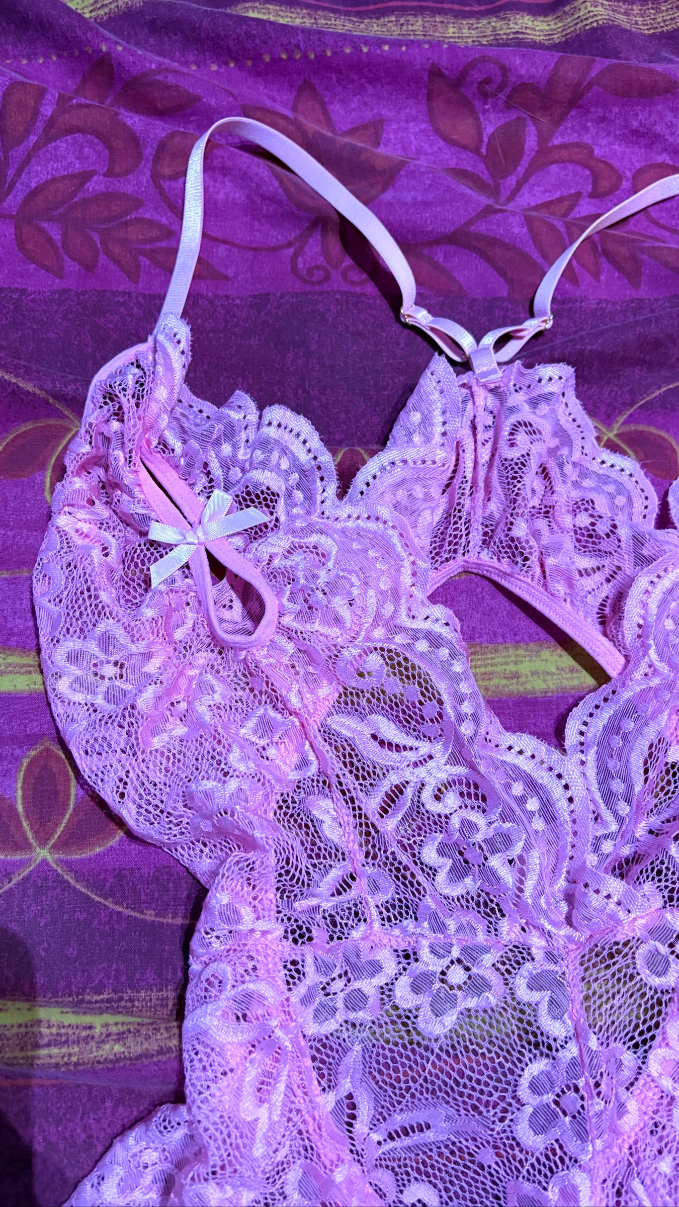 Pink open-back lace lingerie bodysuit – Size XXL – New with packaging – photo 3